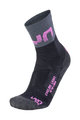 UYN Cyklistické ponožky klasické - LIGHT LADY - černá/šedá/růžová