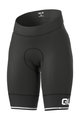 ALÉ Cyklistické kalhoty krátké bez laclu - SOLID BLEND LADY - černá/bílá