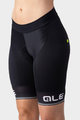 ALÉ Cyklistické kalhoty krátké bez laclu - SOLID BLEND LADY - černá/bílá