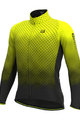 ALÉ Cyklistický dres s dlouhým rukávem zimní - R-EV1 CLIMA PROTECTION 2.0 VELOCITY WIND G+ - žlutá/černá