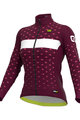 ALÉ Cyklistický dres s dlouhým rukávem zimní - PR-R STARS - bordó/růžová