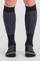 SPORTFUL Cyklistické podkolenky - WARM WOOL LONG - černá/šedá