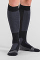 SPORTFUL Cyklistické podkolenky - WARM WOOL LONG - černá/šedá