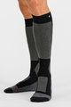 SPORTFUL Cyklistické podkolenky - WARM WOOL LONG - černá/šedá