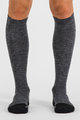 SPORTFUL Cyklistické podkolenky - EXTRA WARM WOOL LONG - černá/šedá