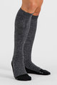 SPORTFUL Cyklistické podkolenky - EXTRA WARM WOOL LONG - černá/šedá