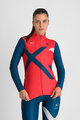 SPORTFUL Cyklistický dres s dlouhým rukávem zimní - SQUADRA W - červená/modrá
