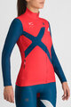 SPORTFUL Cyklistický dres s dlouhým rukávem zimní - SQUADRA W - červená/modrá