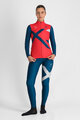 SPORTFUL Cyklistický dres s dlouhým rukávem zimní - SQUADRA W - červená/modrá