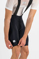 SPORTFUL Cyklistické kalhoty krátké s laclem - BODYFIT CLASSIC - černá/bílá