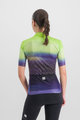 SPORTFUL Cyklistický dres s krátkým rukávem - FLOW SUPERGIARA - světle zelená/fialová