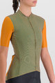 SPORTFUL Cyklistický dres s krátkým rukávem - CHECKMATE - hnědá/žlutá