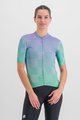 SPORTFUL Cyklistický dres s krátkým rukávem - ROCKET - fialová/světle zelená