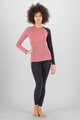 KARPOS Cyklistické triko s dlouhým rukávem - DINAMICO MERINO 130 W - růžová/černá