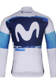 BONAVELO Cyklistický dres s dlouhým rukávem zimní - MOVISTAR 2025 WINTER  - bílá/modrá