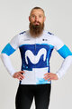 BONAVELO Cyklistický dres s dlouhým rukávem zimní - MOVISTAR 2025 WINTER  - bílá/modrá