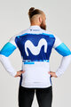 BONAVELO Cyklistický dres s dlouhým rukávem zimní - MOVISTAR 2025 WINTER  - bílá/modrá