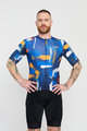 HOLOKOLO Cyklistický dres s krátkým rukávem - STROKES - oranžová/modrá