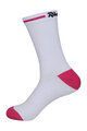 RIVANELLE Cyklistické ponožky klasické - COMPETE - bílá/růžová