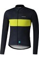SHIMANO Cyklistický dres s dlouhým rukávem letní - VERTEX TEAM LONG - modrá/žlutá