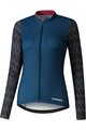 SHIMANO Cyklistický dres s dlouhým rukávem zimní - KAEDE PRINTED LONG - modrá