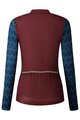 SHIMANO Cyklistický dres s dlouhým rukávem zimní - KAEDE PRINTED LONG - bordó/modrá