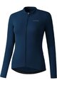 SHIMANO Cyklistický dres s dlouhým rukávem zimní - KAEDE THERMAL LONG - modrá