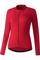 SHIMANO Cyklistický dres s dlouhým rukávem zimní - KAEDE THERMAL LONG - růžová