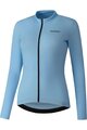 SHIMANO Cyklistický dres s dlouhým rukávem zimní - ELEMENT LONG - světle modrá