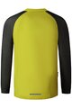 SHIMANO Cyklistický dres s dlouhým rukávem letní - MYOKO LONG WARM - žlutá/černá