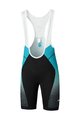SHIMANO Cyklistické kalhoty krátké s laclem - TEAM - černá/tyrkysová