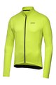 GORE Cyklistický dres s dlouhým rukávem zimní - C3 THERMO - žlutá