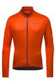 GORE Cyklistický dres s dlouhým rukávem zimní - C3 THERMO - oranžová