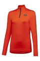 GORE Cyklistické triko s dlouhým rukávem - EVERYDAY THERMO 1/4-ZIP WMN - oranžová