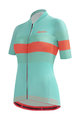 SANTINI Cyklistický dres s krátkým rukávem - ECOSLEEK BENGAL LADY - oranžová/světle modrá