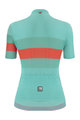 SANTINI Cyklistický dres s krátkým rukávem - ECOSLEEK BENGAL LADY - oranžová/světle modrá