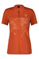 SCOTT Cyklistický dres s krátkým rukávem - TRAIL FLOW ZIP SS W - oranžová