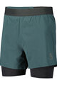 SCOTT Cyklistické kalhoty krátké bez laclu - HYBRID ENDURANCE TECH - zelená/černá