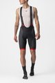 CASTELLI Cyklistické kalhoty krátké s laclem - COMPETIZIONE KIT - černá/červená