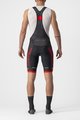 CASTELLI Cyklistické kalhoty krátké s laclem - COMPETIZIONE KIT - černá/červená