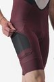 CASTELLI Cyklistické kalhoty krátké s laclem - UNLIMITED CARGO - bordó