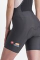 CASTELLI Cyklistické kalhoty krátké s laclem - PRIMA - šedá/oranžová