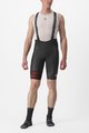 CASTELLI Cyklistické kalhoty krátké s laclem - FREE AERO RC KIT - černá/červená