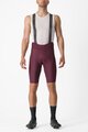 CASTELLI Cyklistické kalhoty krátké s laclem - ESPRESSO - bordó