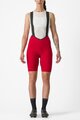 CASTELLI Cyklistické kalhoty krátké s laclem - ESPRESSO W DT - červená