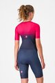 CASTELLI Cyklistická kombinéza - CORE TRI W SUIT SHORT SLEEVE - modrá/růžová