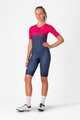CASTELLI Cyklistická kombinéza - CORE TRI W SUIT SHORT SLEEVE - modrá/růžová