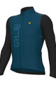 ALÉ Cyklistický dres s dlouhým rukávem zimní - QUICK R-EV1 - černá/modrá