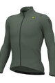 ALÉ Cyklistický dres s dlouhým rukávem zimní - WARM RACE - zelená