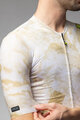 ALÉ Cyklistický dres s krátkým rukávem - MARBLE PR-E - bílá/zlatá